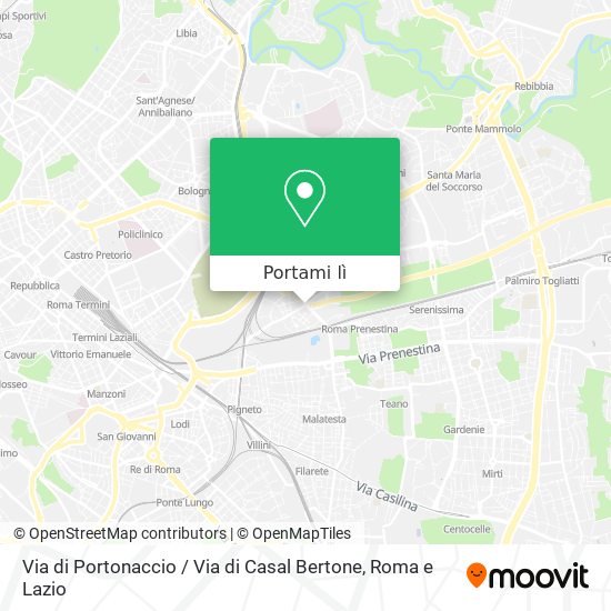 Mappa Via di Portonaccio / Via di Casal Bertone