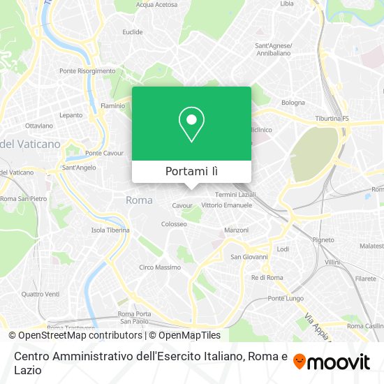 Mappa Centro Amministrativo dell'Esercito Italiano