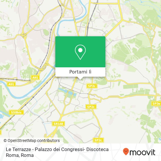 Mappa Le Terrazze - Palazzo dei Congressi- Discoteca Roma