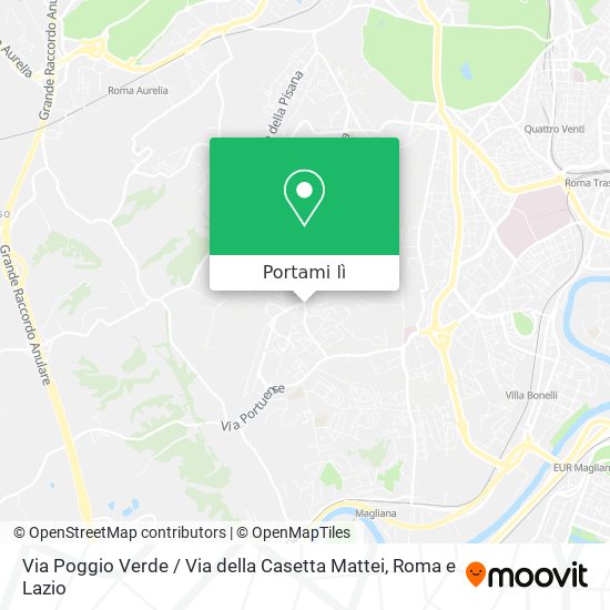 Mappa Via Poggio Verde / Via della Casetta Mattei