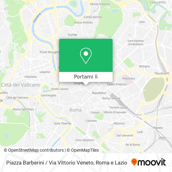 Mappa Piazza Barberini / Via Vittorio Veneto