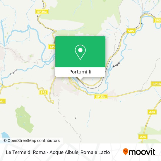 Mappa Le Terme di Roma - Acque Albule