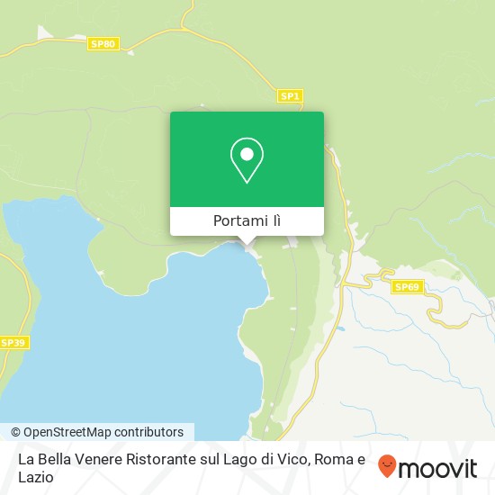 Mappa La Bella Venere Ristorante sul Lago di Vico