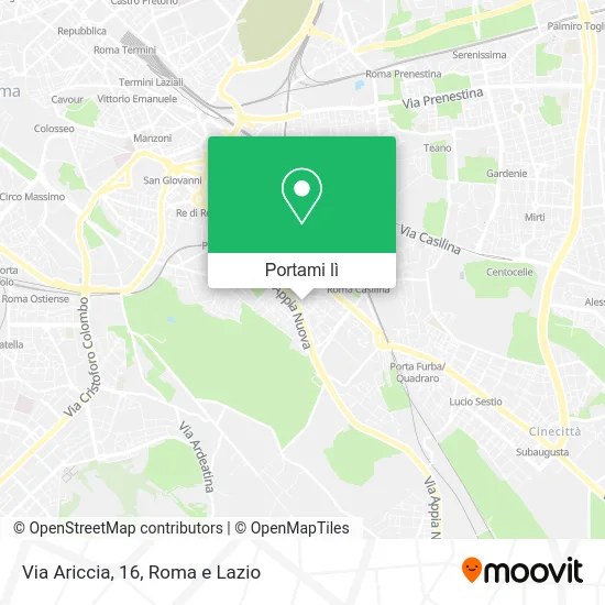 Mappa Via Ariccia, 16