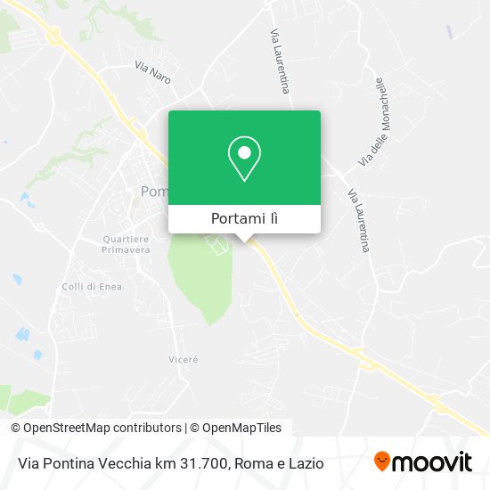 Mappa Via Pontina Vecchia km 31.700