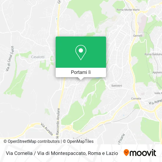 Mappa Via Cornelia / Via di Montespaccato