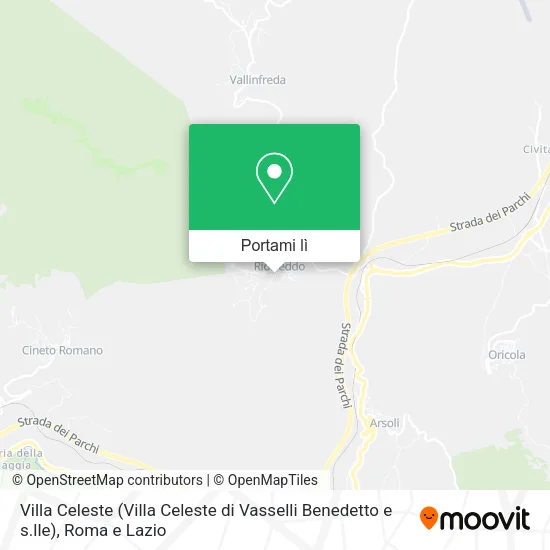Mappa Villa Celeste (Villa Celeste di Vasselli Benedetto e s.lle)