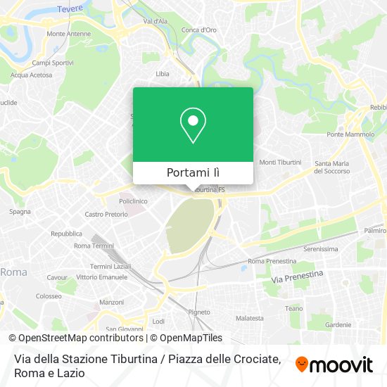 Mappa Via della Stazione Tiburtina / Piazza delle Crociate