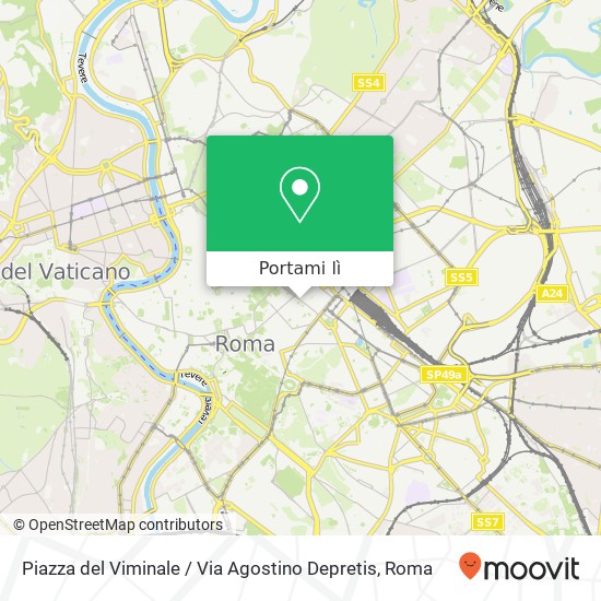 Mappa Piazza del Viminale / Via Agostino Depretis