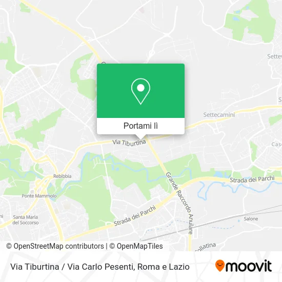 Mappa Via Tiburtina / Via Carlo Pesenti