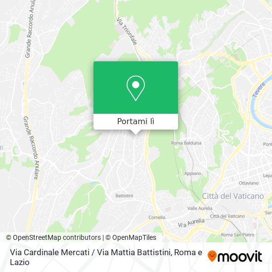 Mappa Via Cardinale Mercati / Via Mattia Battistini