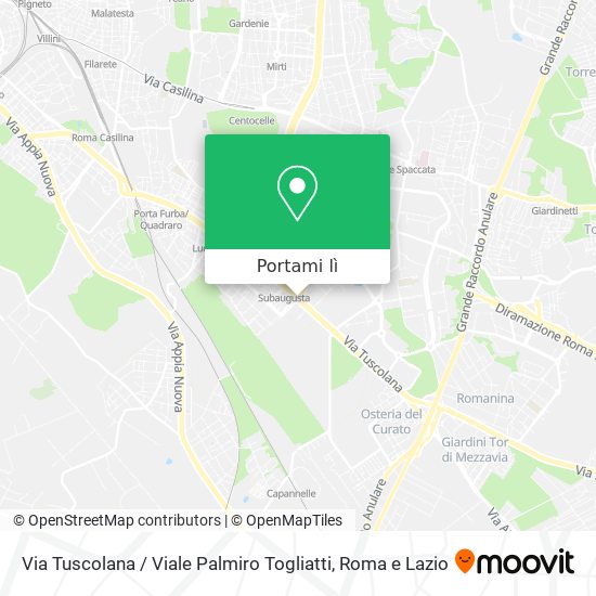 Mappa Via Tuscolana / Viale Palmiro Togliatti