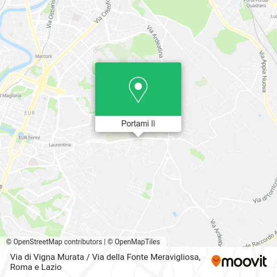 Mappa Via di Vigna Murata / Via della Fonte Meravigliosa