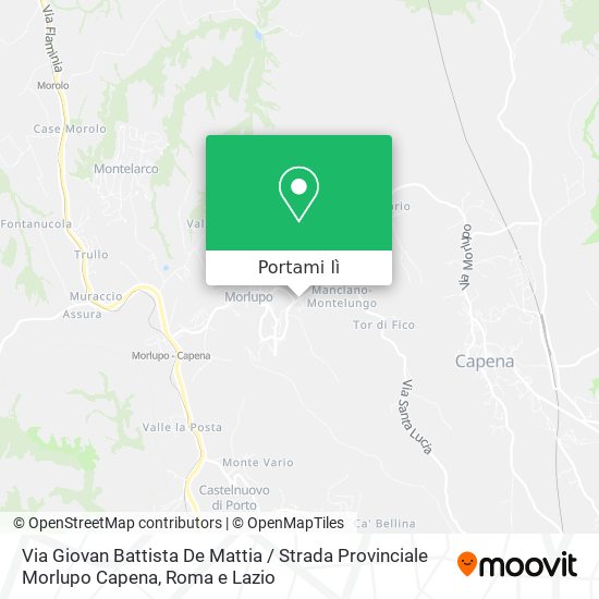 Mappa Via Giovan Battista De Mattia / Strada Provinciale Morlupo Capena