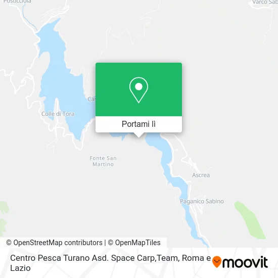 Mappa Centro Pesca Turano Asd. Space Carp,Team