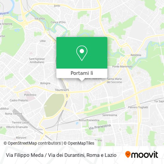 Mappa Via Filippo Meda / Via dei Durantini