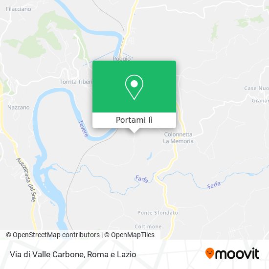 Mappa Via di Valle Carbone