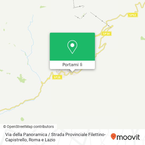 Mappa Via della Panoramica / Strada Provinciale Filettino-Capistrello