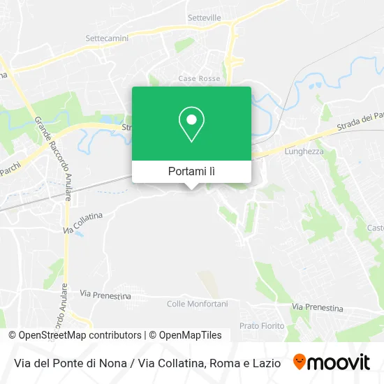 Mappa Via del Ponte di Nona / Via Collatina