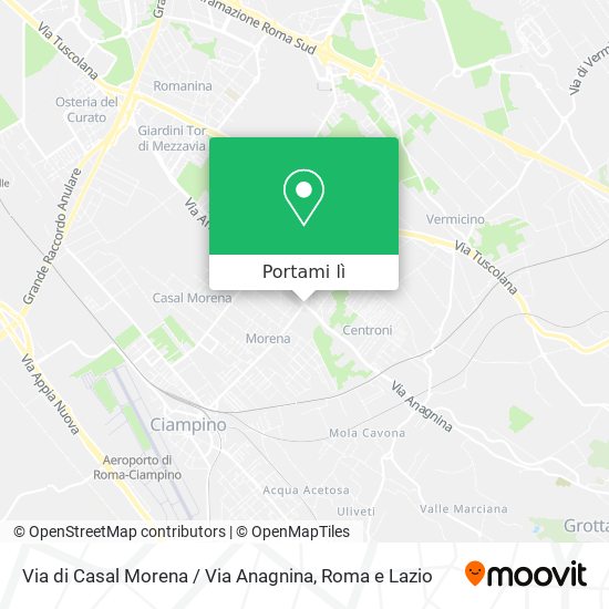 Mappa Via di Casal Morena / Via Anagnina