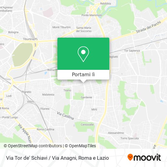 Mappa Via Tor de' Schiavi / Via Anagni