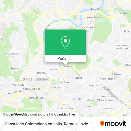 Mappa Consulado Colombiano en Italia