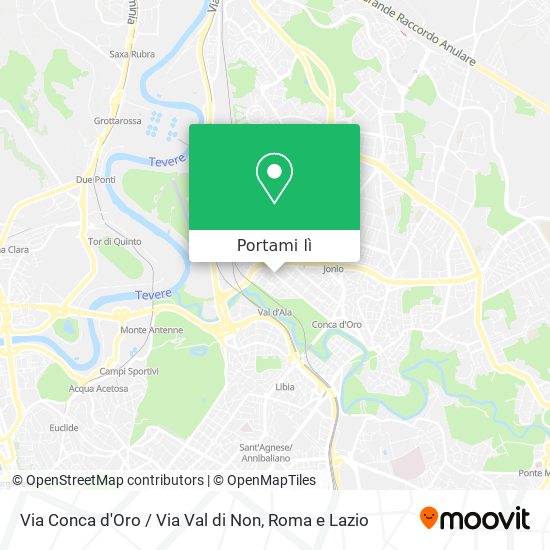 Mappa Via Conca d'Oro / Via Val di Non