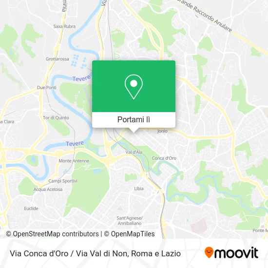 Mappa Via Conca d'Oro / Via Val di Non