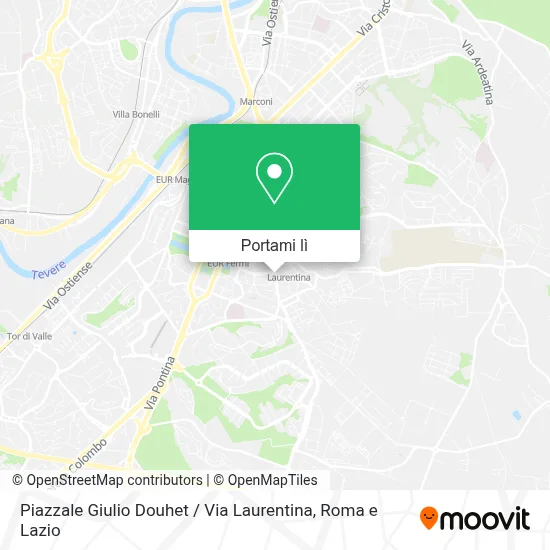 Mappa Piazzale Giulio Douhet / Via Laurentina