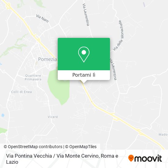Mappa Via Pontina Vecchia / Via Monte Cervino