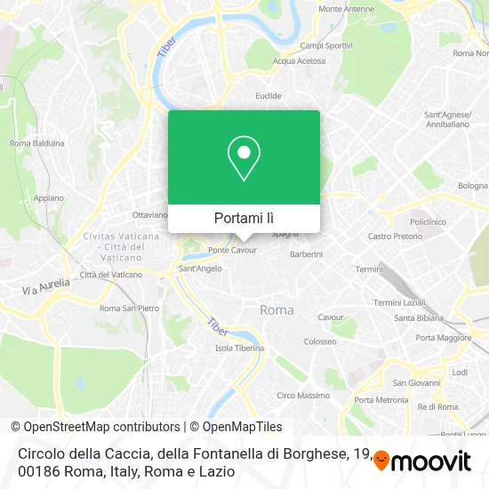 Mappa Circolo della Caccia, della Fontanella di Borghese, 19, 00186 Roma, Italy