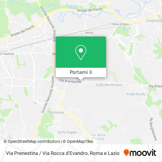Mappa Via Prenestina / Via Rocca d'Evandro