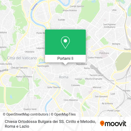 Mappa Chiesa Ortodossa Bulgara dei SS. Cirillo e Metodio