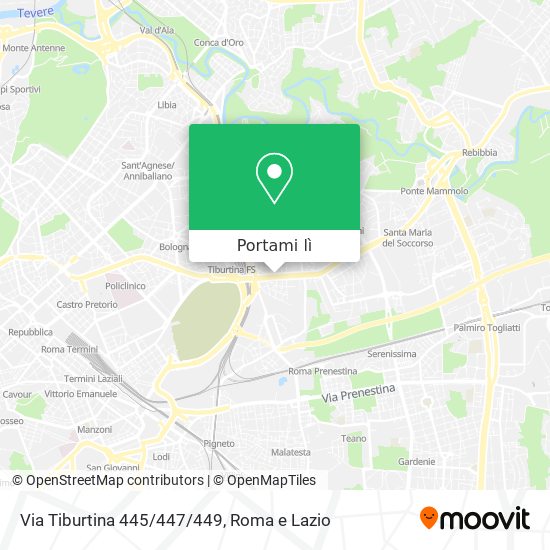 Mappa Via Tiburtina 445/447/449