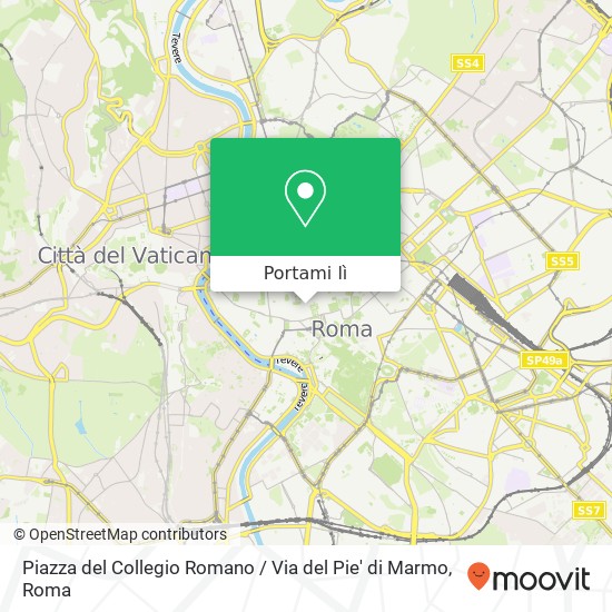 Mappa Piazza del Collegio Romano / Via del Pie' di Marmo