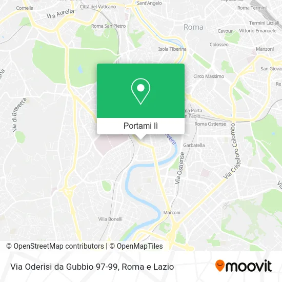 Mappa Via Oderisi da Gubbio 97-99