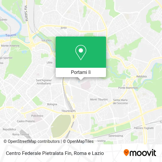 Mappa Centro Federale Pietralata Fin