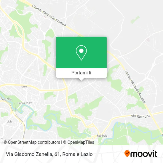 Mappa Via Giacomo Zanella, 61