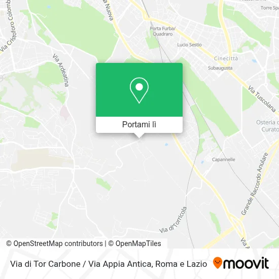 Mappa Via di Tor Carbone / Via Appia Antica