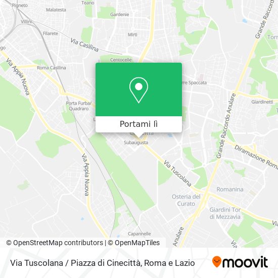 Mappa Via Tuscolana / Piazza di Cinecittà