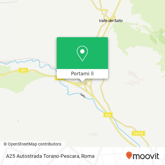 Mappa A25 Autostrada Torano-Pescara