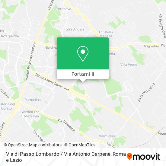 Mappa Via di Passo Lombardo / Via Antonio Carpenè