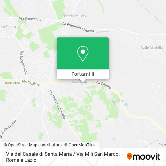 Mappa Via del Casale di Santa Maria / Via Mili San Marco