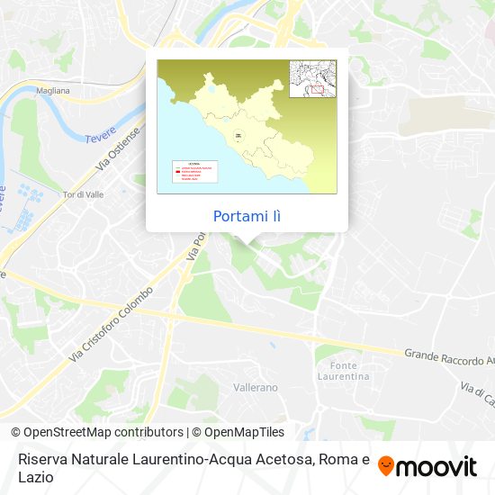 Mappa Riserva Naturale Laurentino-Acqua Acetosa