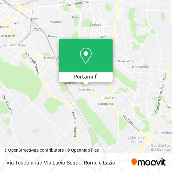 Mappa Via Tuscolana / Via Lucio Sestio