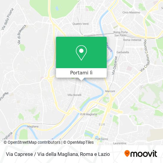 Mappa Via Caprese / Via della Magliana