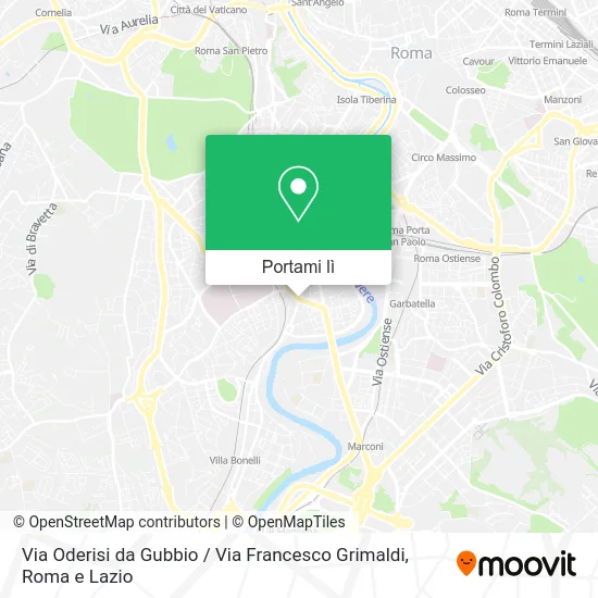 Mappa Via Oderisi da Gubbio / Via Francesco Grimaldi