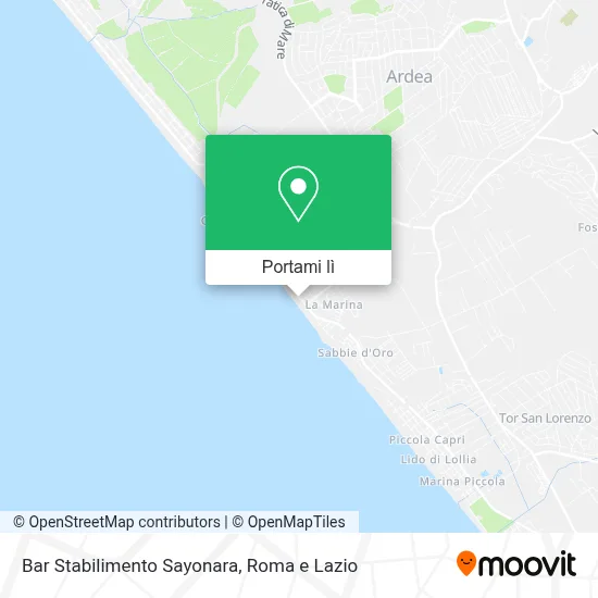 Mappa Bar Stabilimento Sayonara