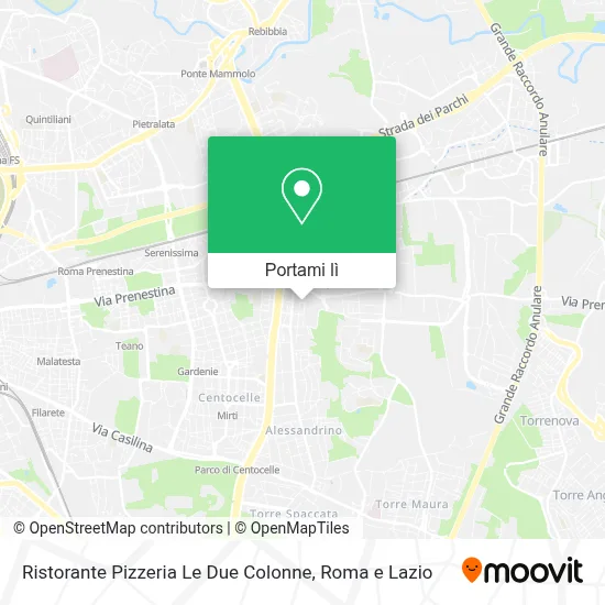 Mappa Ristorante Pizzeria Le Due Colonne
