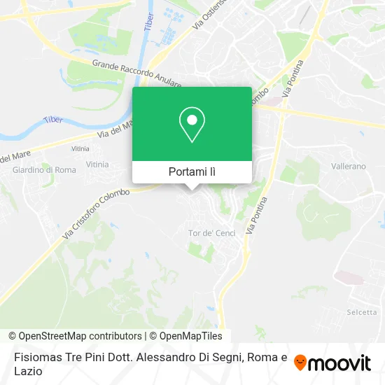 Mappa Fisiomas Tre Pini Dott. Alessandro Di Segni